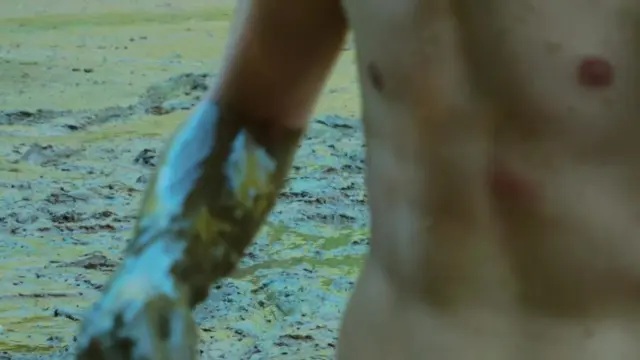 Forest femboy explores the lake muck